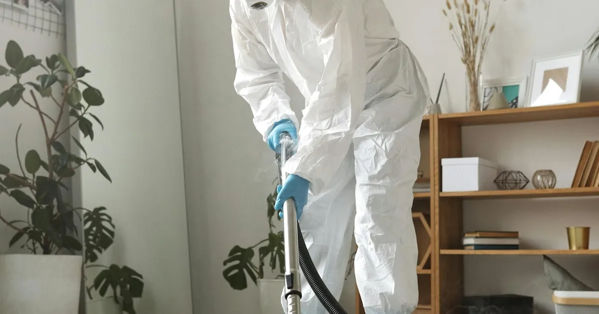 Koruyucu kıyafetli profesyonel ekip ile halı yıkama işlemi - endüstriyel temizlik